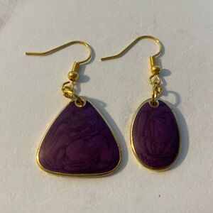Upcycled Berebi Purple Enamel Earrings